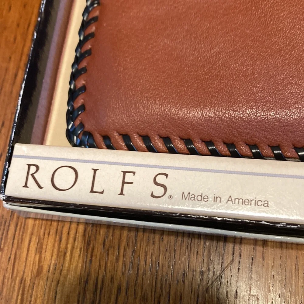 copy🌸NIB ROLFS Vintage Leather Wallet Made In USA